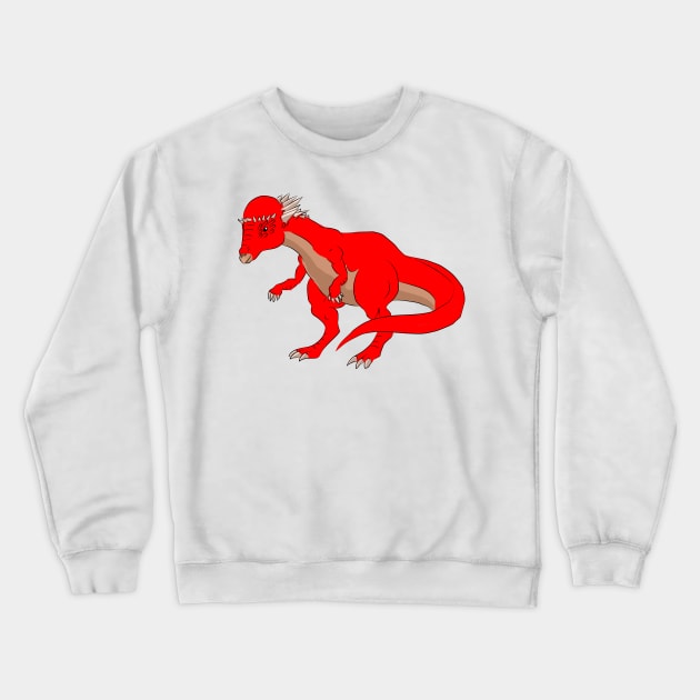 Red Pachycephalosaurus Crewneck Sweatshirt by lostatom